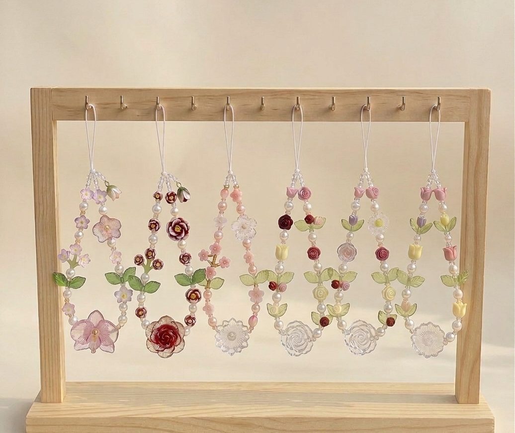 Blooming Garden Beaded Phone Strap